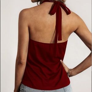 Red halter top